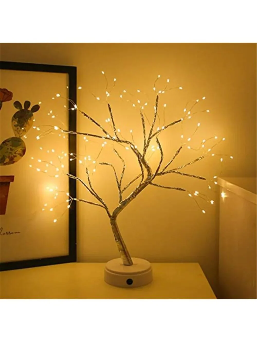LED Bonsai Tree Light Warm White Fairy Lights USB Battery Tabletop Decor Lamp